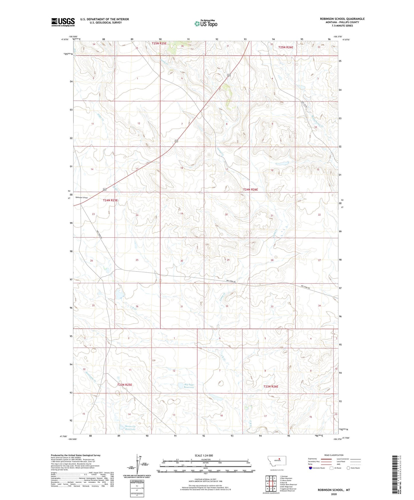 Robinson School Montana US Topo Map Image