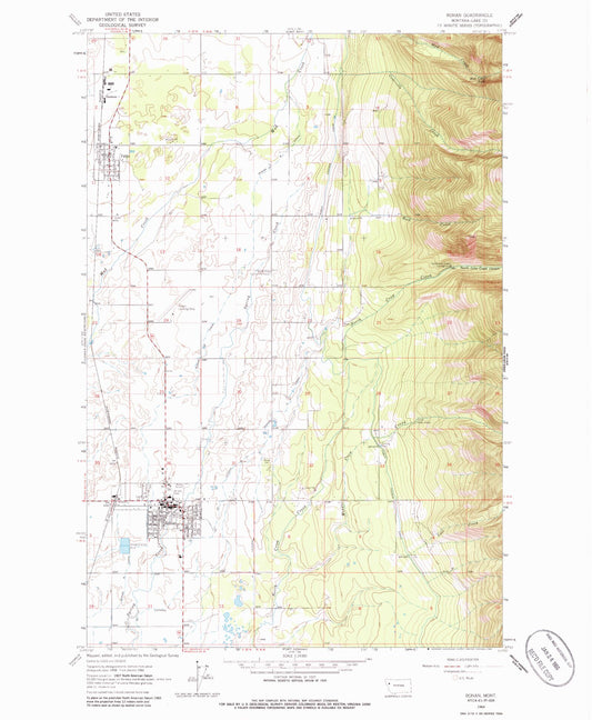 Classic USGS Ronan Montana 7.5'x7.5' Topo Map Image