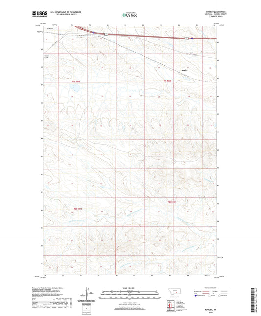 Rowley Montana US Topo Map Image