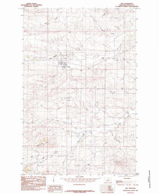 Classic USGS Roy Montana 7.5'x7.5' Topo Map Image