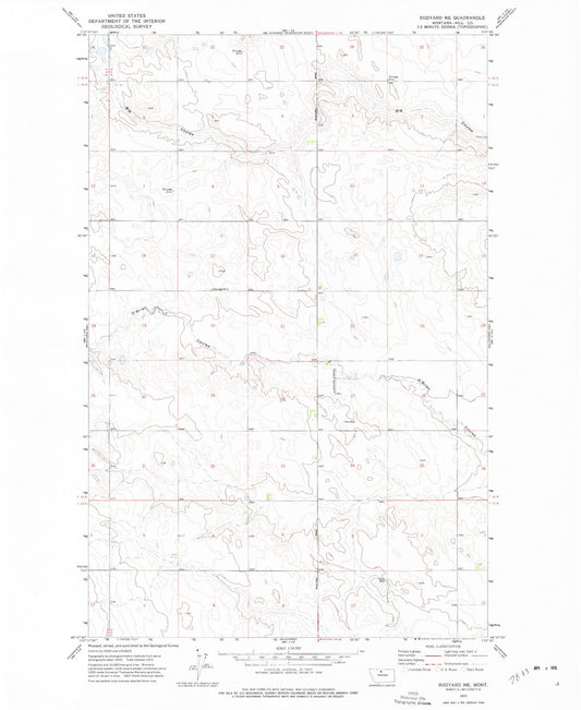 Classic USGS Rudyard NE Montana 7.5'x7.5' Topo Map Image
