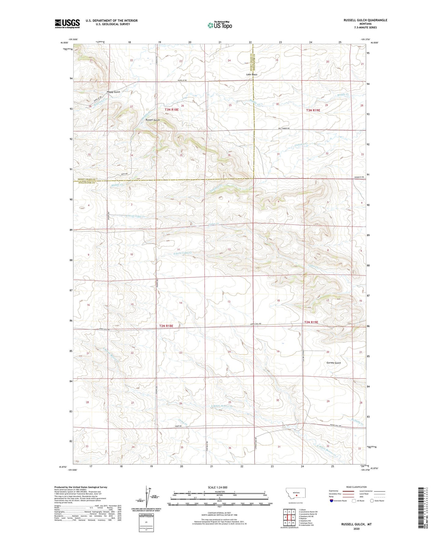Russell Gulch Montana US Topo Map Image