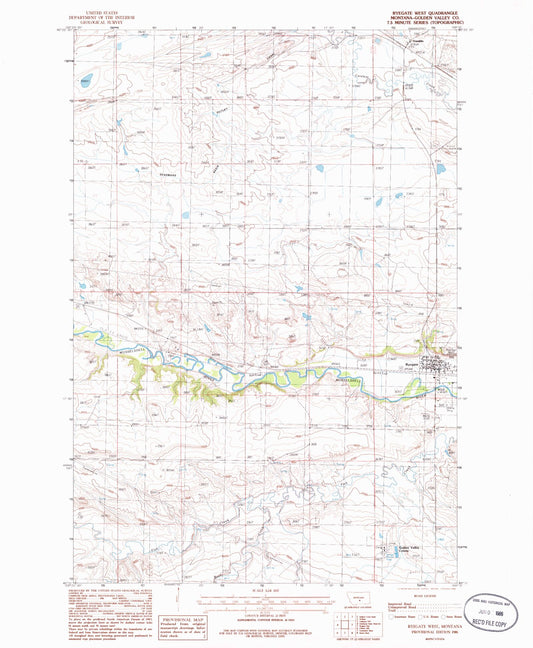Classic USGS Ryegate West Montana 7.5'x7.5' Topo Map Image