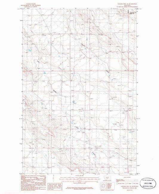 Classic USGS Sahara Hill SE Montana 7.5'x7.5' Topo Map Image