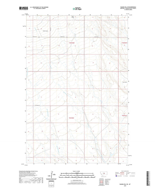 Sahara Hill SW Montana US Topo Map Image