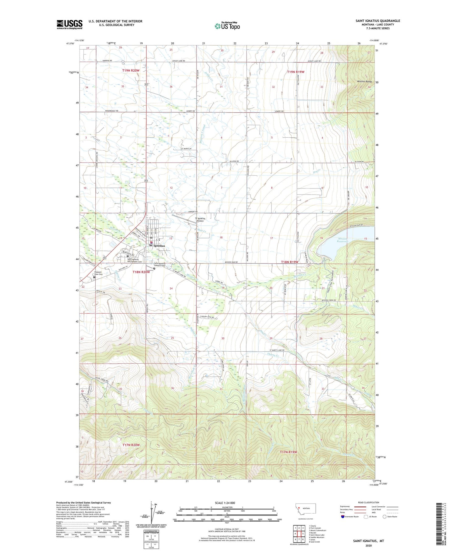 Saint Ignatius Montana US Topo Map Image