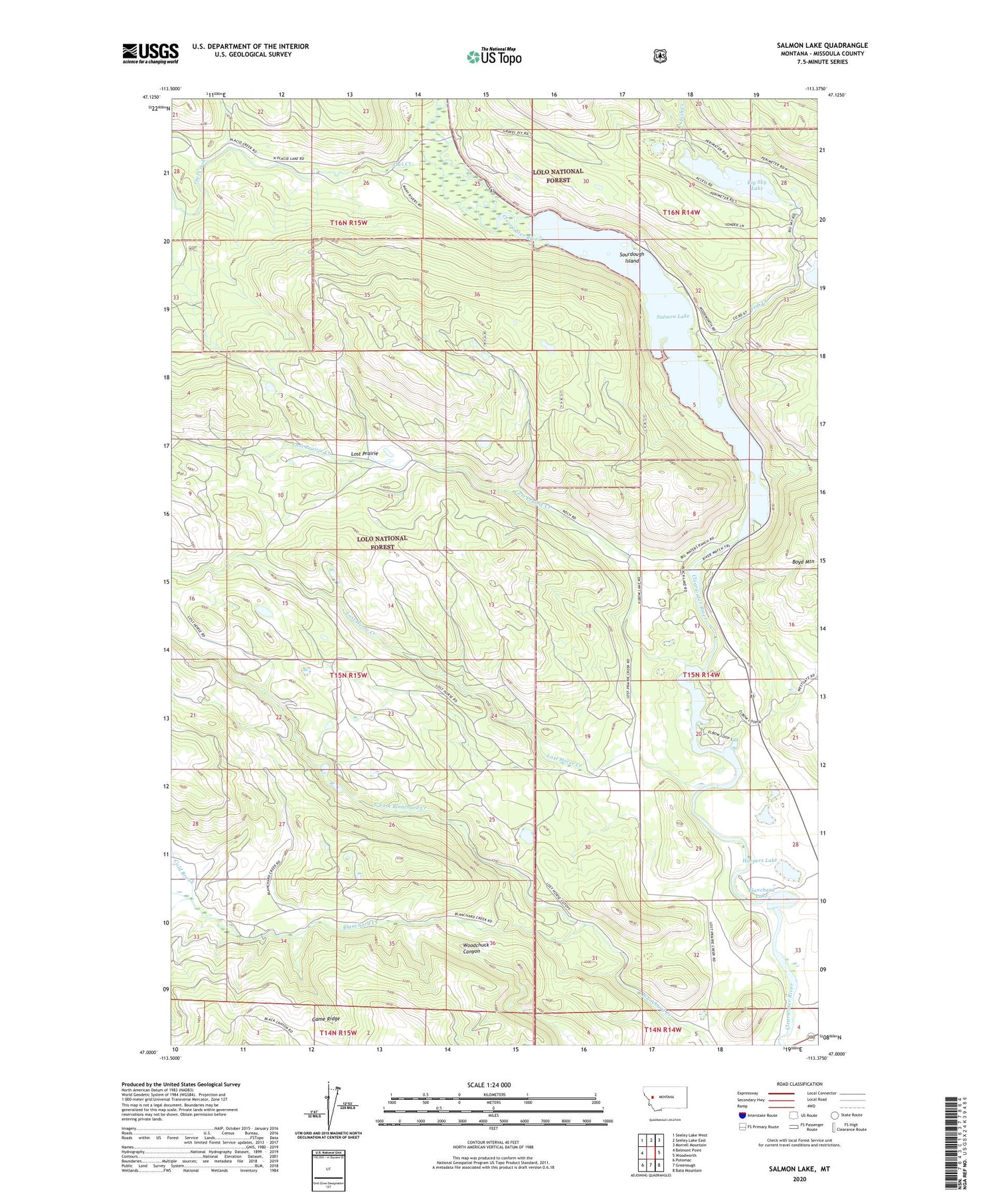 Salmon Lake Montana US Topo Map Image