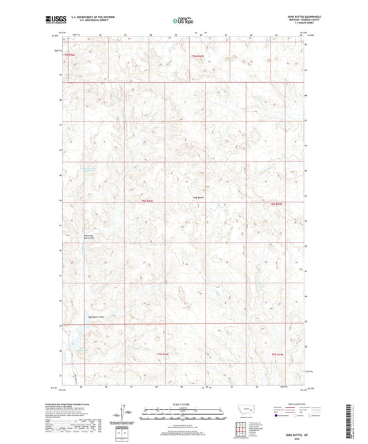 Sand Buttes Montana US Topo Map Image
