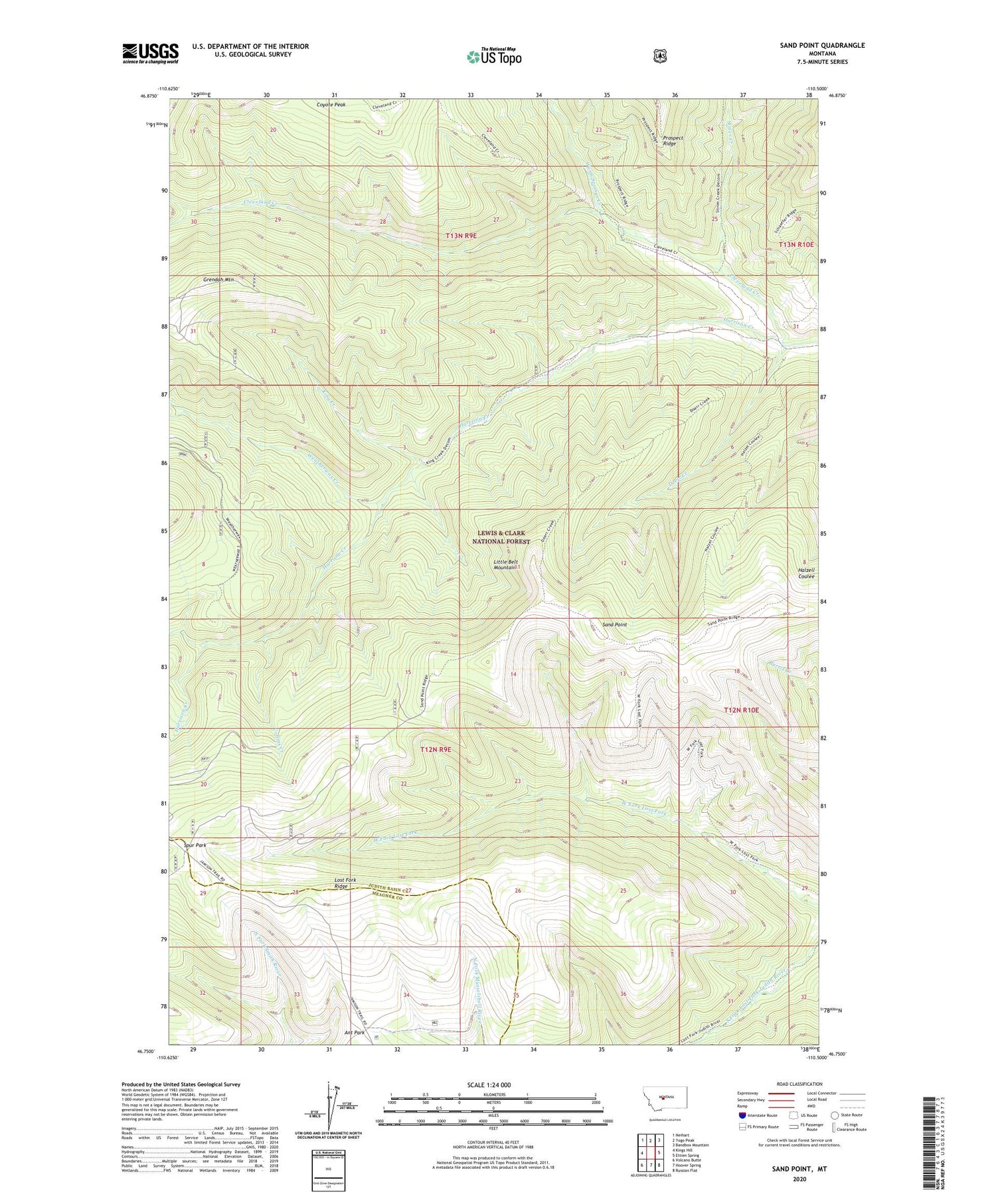 Sand Point Montana US Topo Map Image