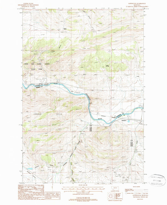 Classic USGS Sappington Montana 7.5'x7.5' Topo Map Image