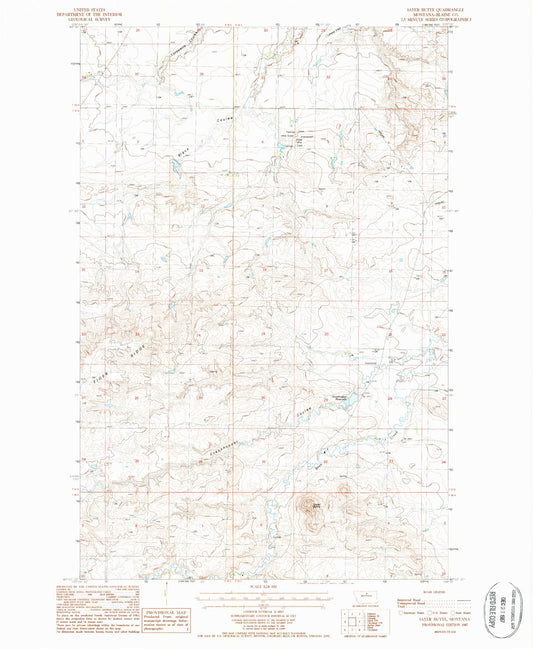 Classic USGS Sayer Butte Montana 7.5'x7.5' Topo Map Image