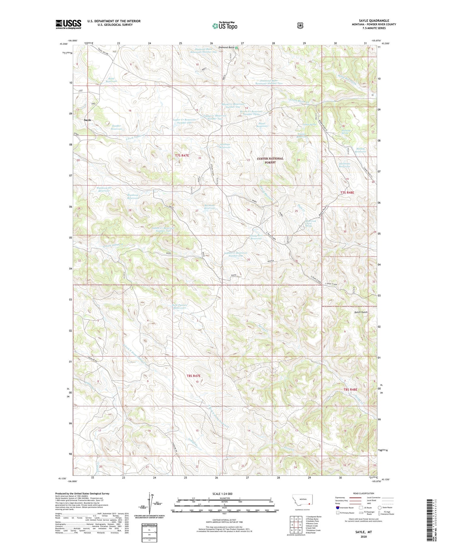 Sayle Montana US Topo Map Image
