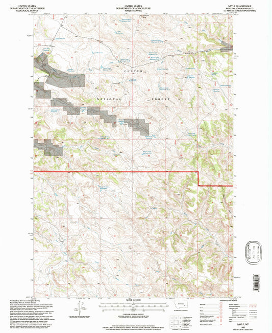 Classic USGS Sayle Montana 7.5'x7.5' Topo Map Image