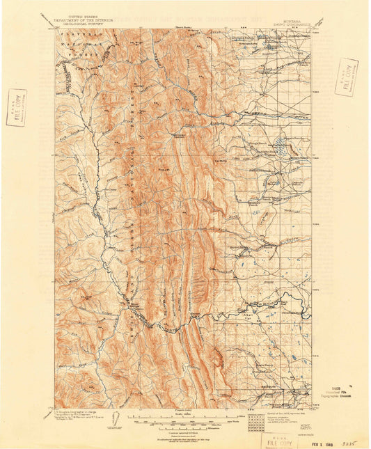 Historic 1903 Saypo Montana 30'x30' Topo Map Image