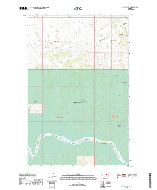 Schuyler Butte Montana US Topo Map Image