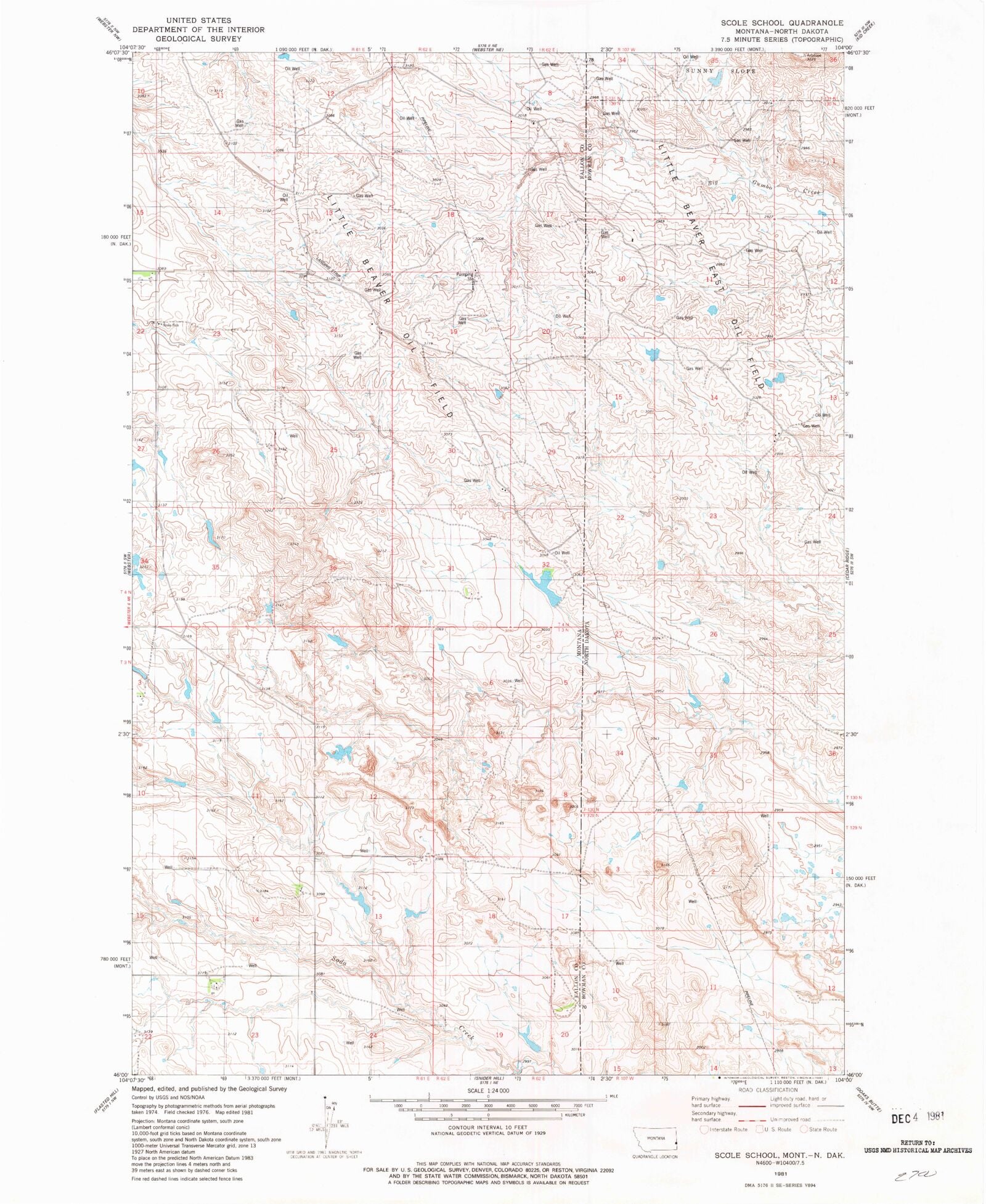 Classic USGS Scole School Montana 7.5'x7.5' Topo Map – MyTopo Map Store