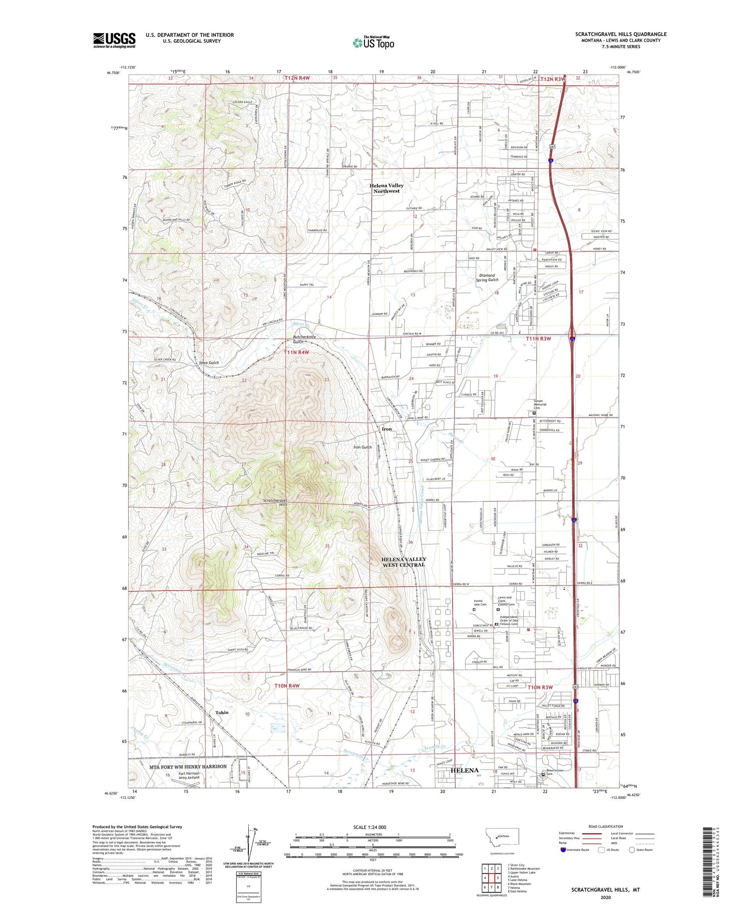 Scratchgravel Hills Montana US Topo Map Image