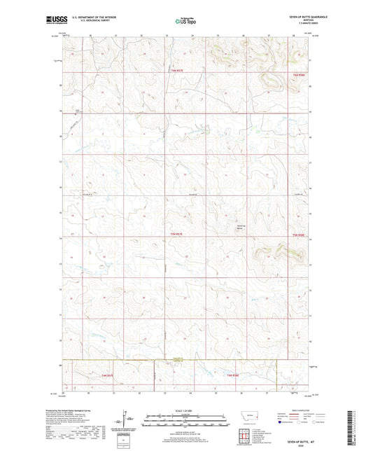 Seven-up Butte Montana US Topo Map Image