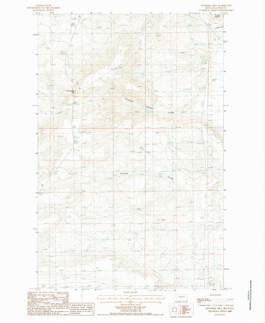 Classic USGS Sevenmile Hill Montana 7.5'x7.5' Topo Map Image