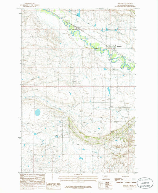 Classic USGS Shawmut Montana 7.5'x7.5' Topo Map Image