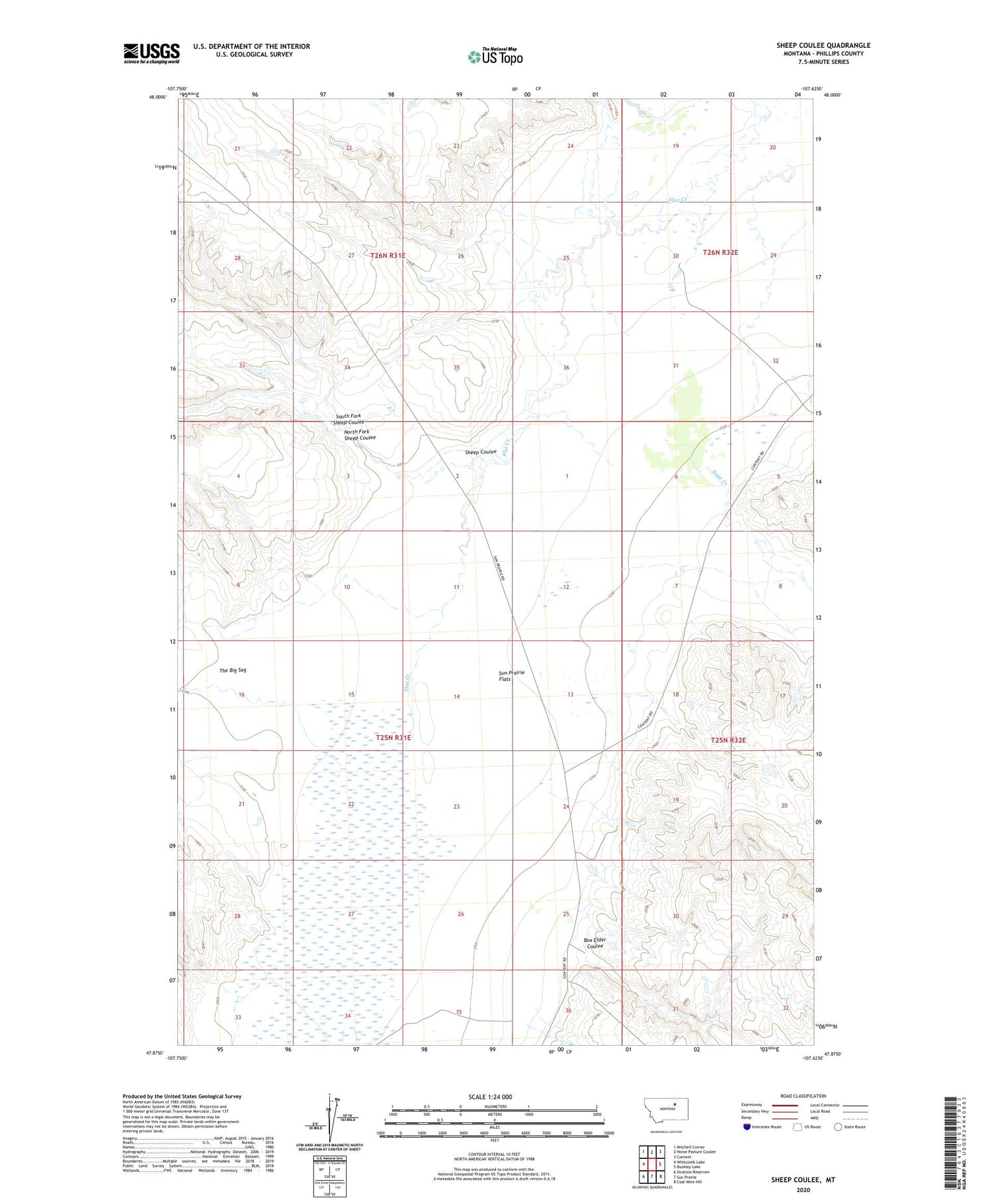 Sheep Coulee Montana US Topo Map Image