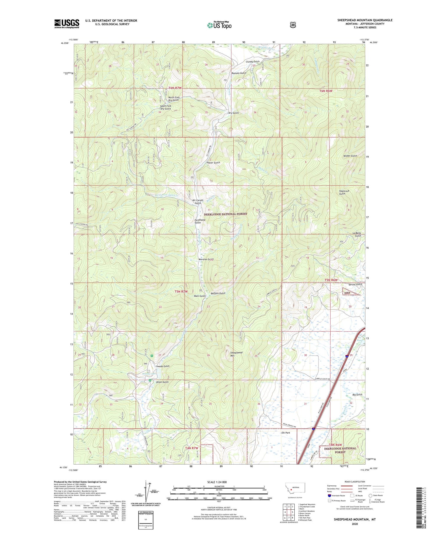 Sheepshead Mountain Montana US Topo Map Image