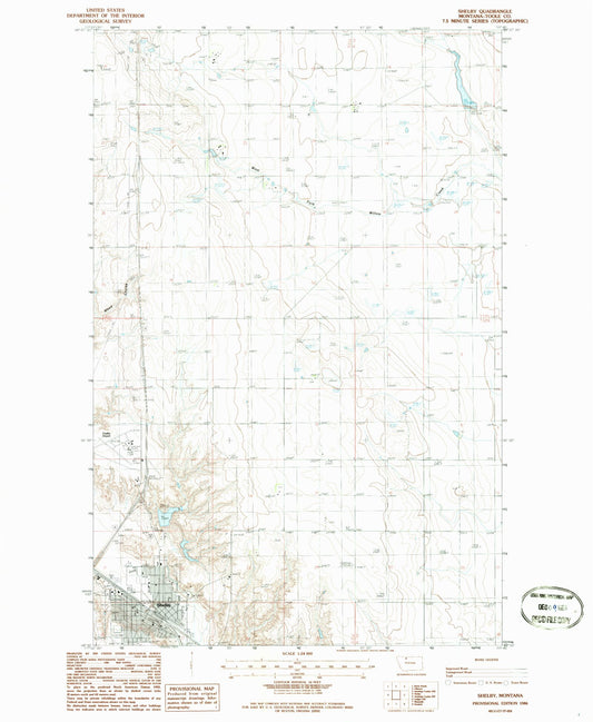 Classic USGS Shelby Montana 7.5'x7.5' Topo Map Image