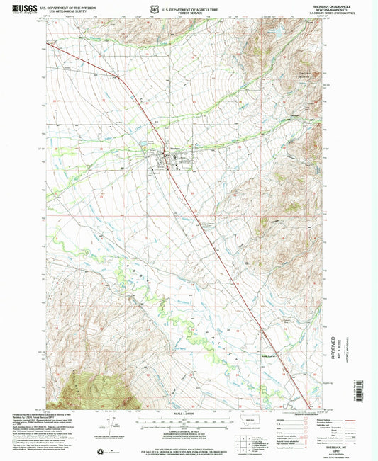 Classic USGS Sheridan Montana 7.5'x7.5' Topo Map Image