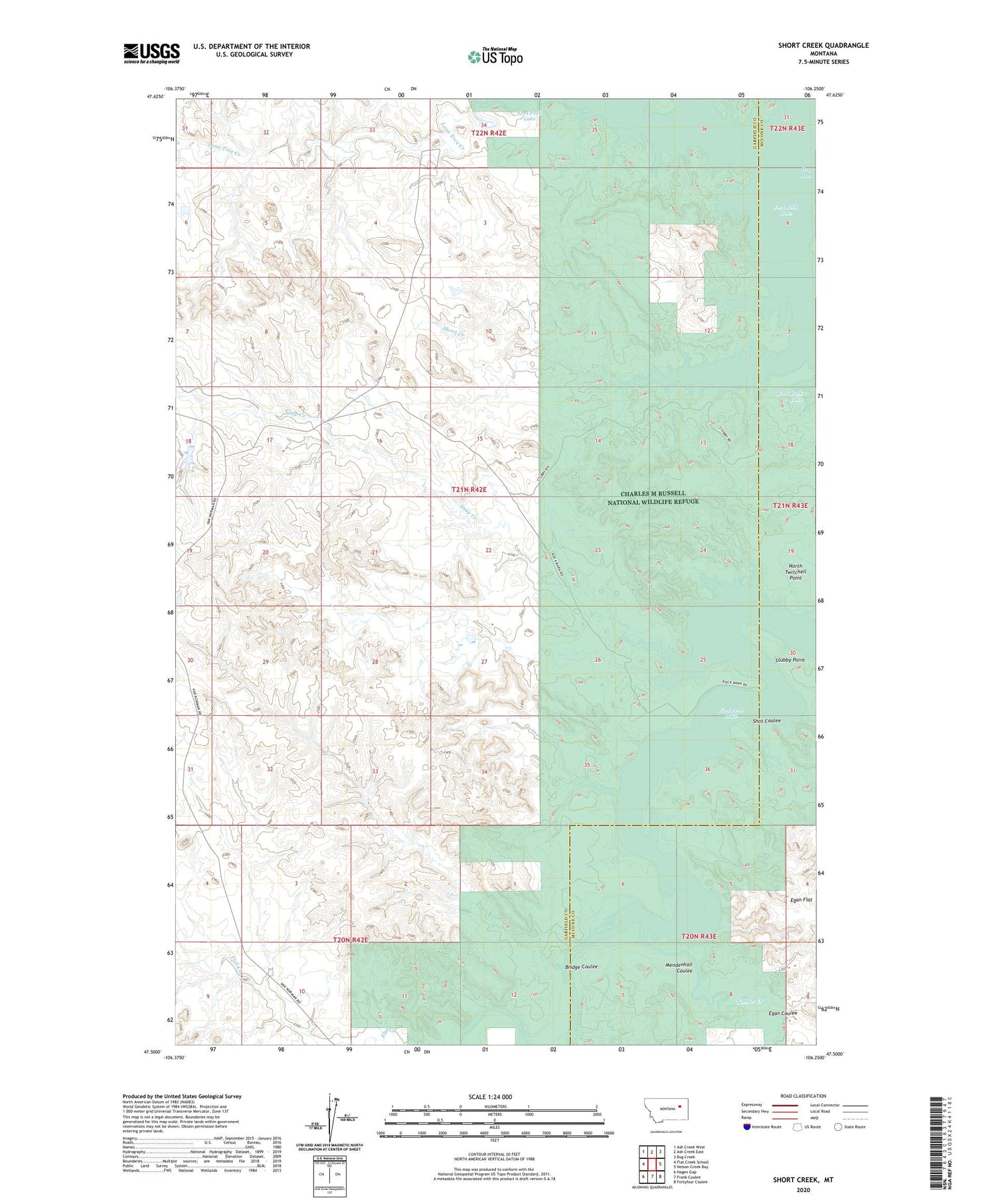 Short Creek Montana US Topo Map Image