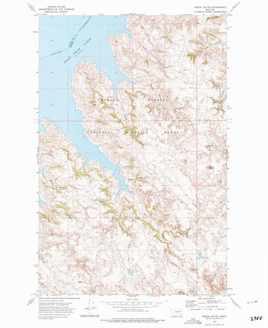 Classic USGS Signal Butte Montana 7.5'x7.5' Topo Map Image