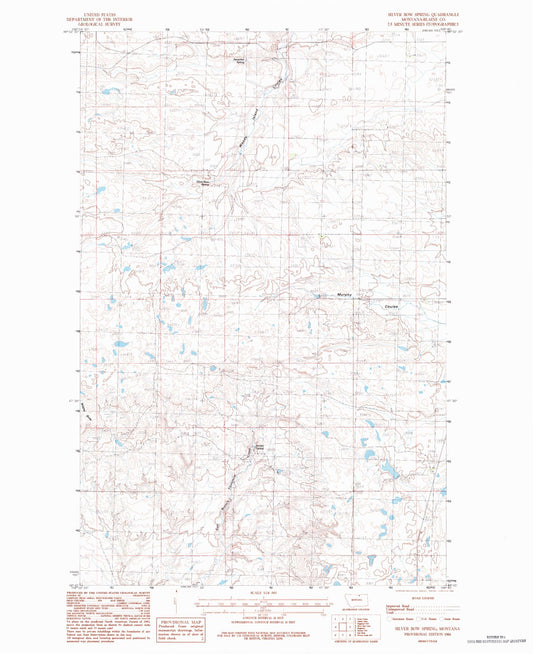 Classic USGS Silver Bow Spring Montana 7.5'x7.5' Topo Map Image