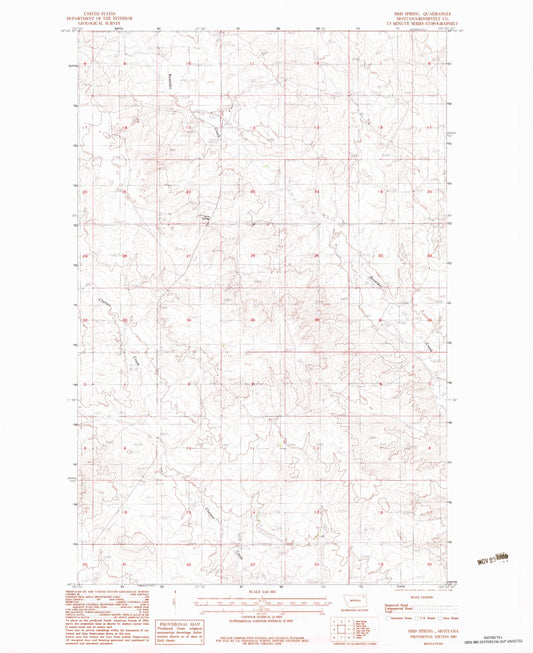 Classic USGS Sims Spring Montana 7.5'x7.5' Topo Map Image