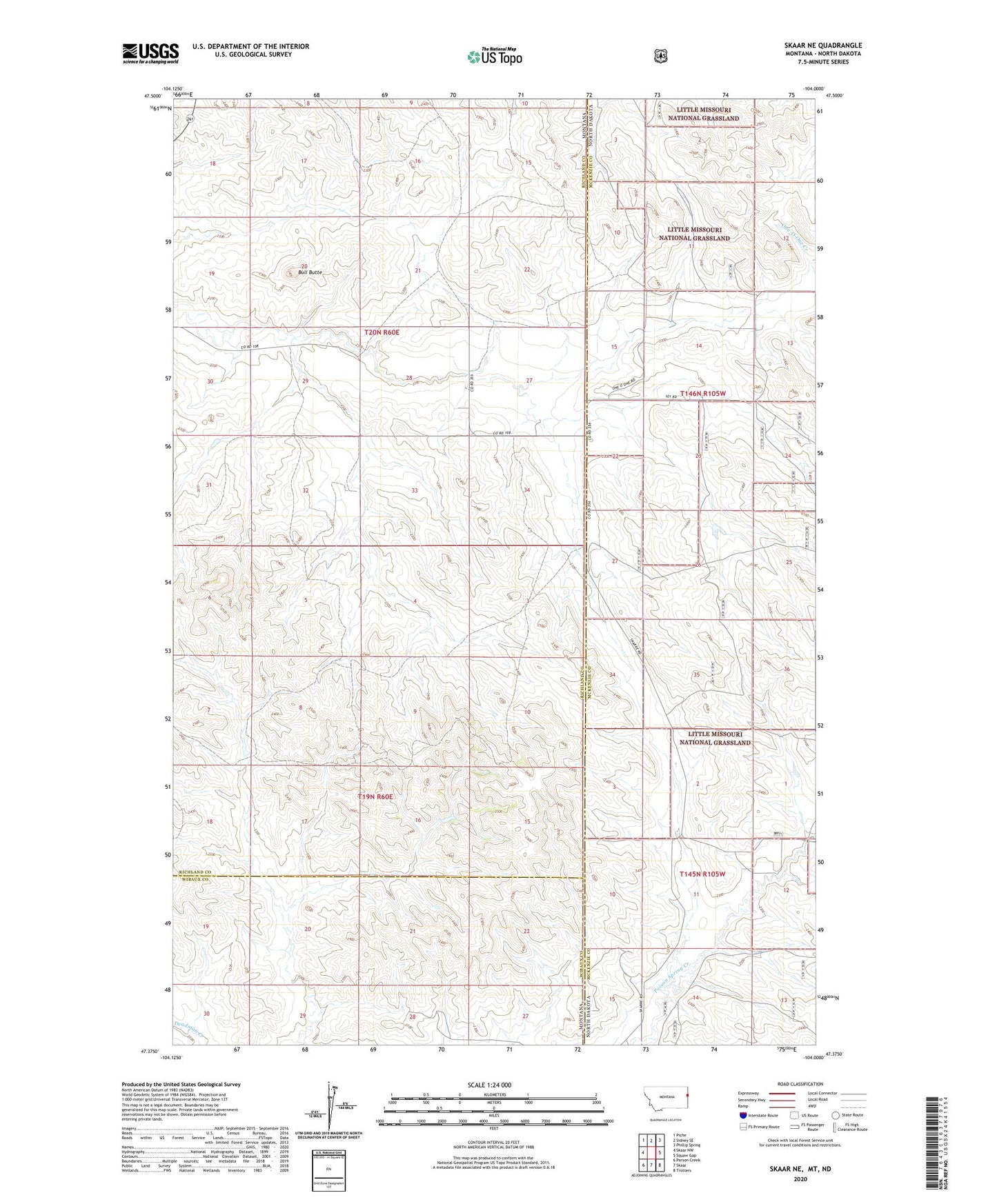 Skaar NE Montana US Topo Map Image