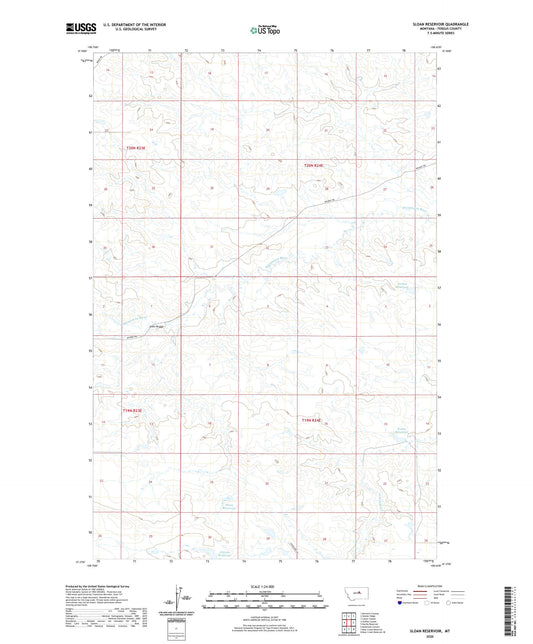 Sloan Reservoir Montana US Topo Map Image