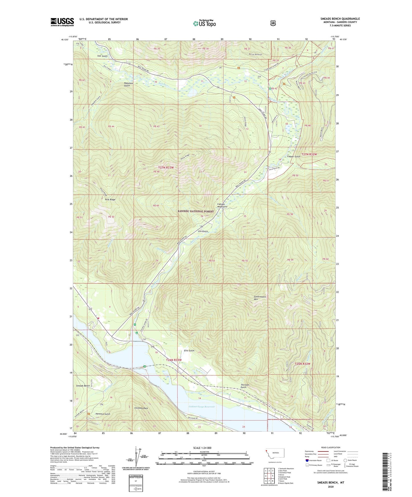 Smeads Bench Montana US Topo Map Image
