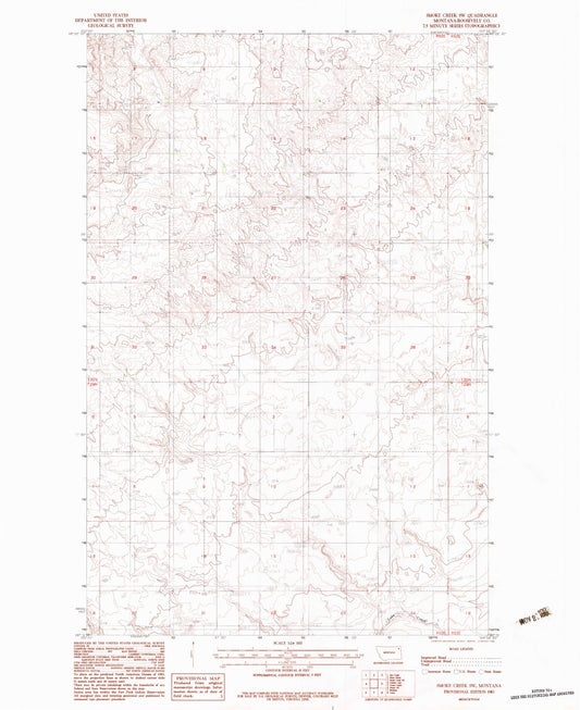 Classic USGS Smoke Creek SW Montana 7.5'x7.5' Topo Map Image