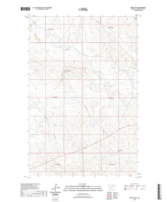 Smoky Butte Montana US Topo Map Image