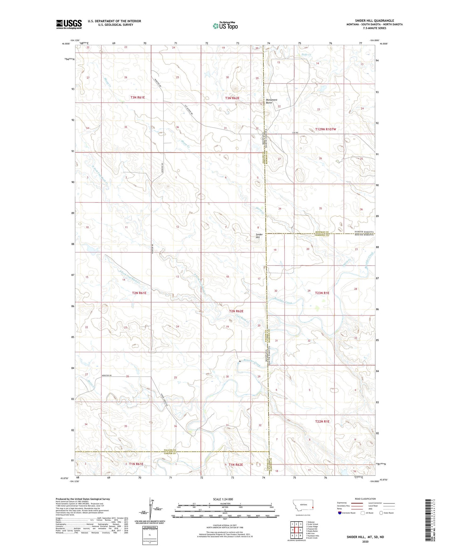 Snider Hill Montana US Topo Map Image