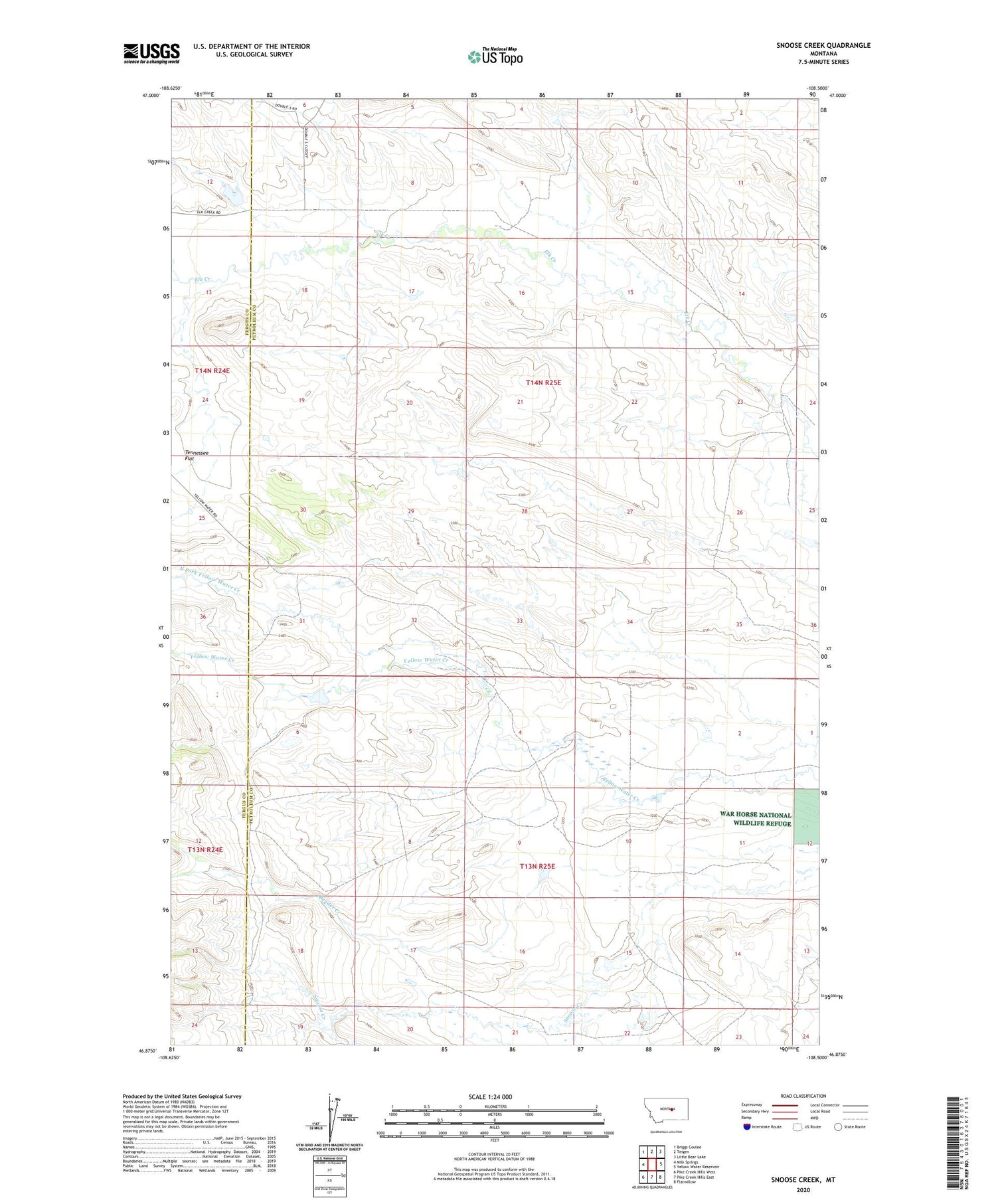 Snoose Creek Montana US Topo Map Image