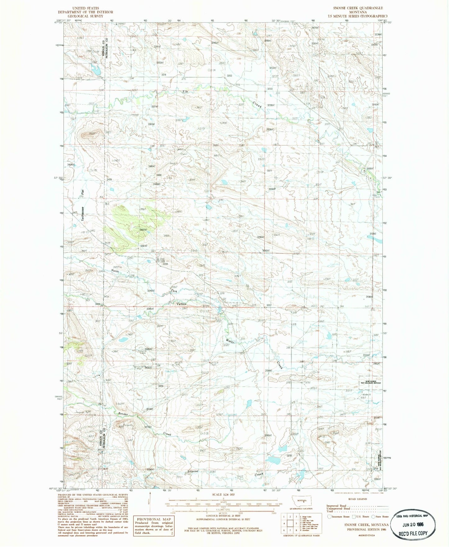 Classic USGS Snoose Creek Montana 7.5'x7.5' Topo Map Image