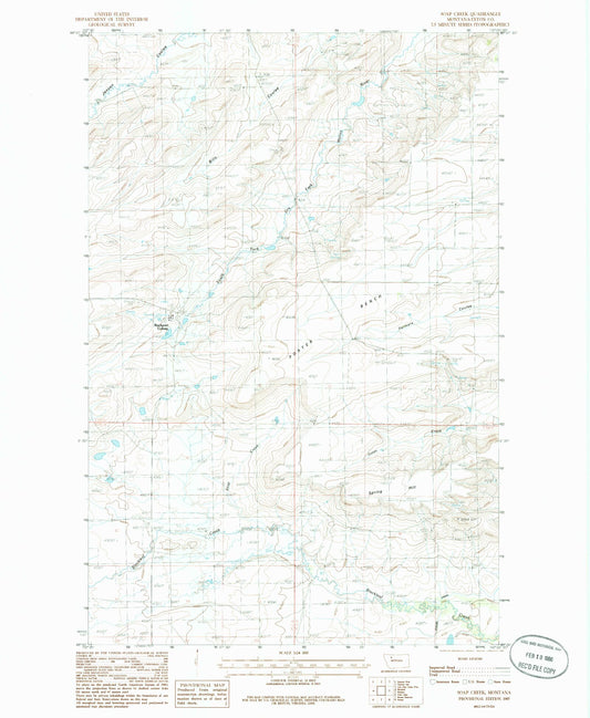 Classic USGS Soap Creek Montana 7.5'x7.5' Topo Map Image