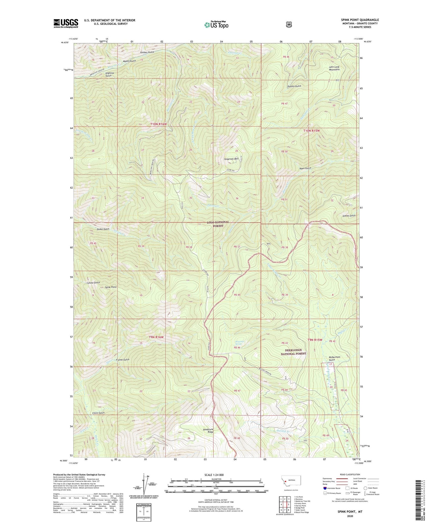 Spink Point Montana US Topo Map Image