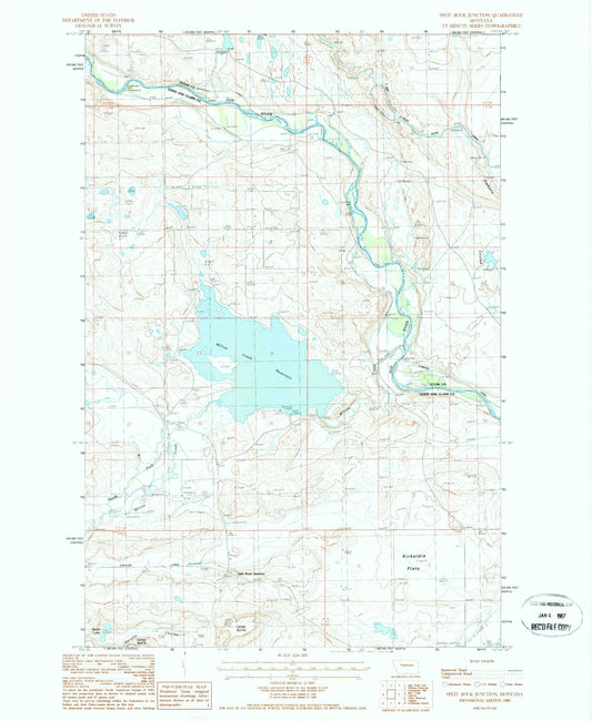 Classic USGS Split Rock Junction Montana 7.5'x7.5' Topo Map Image