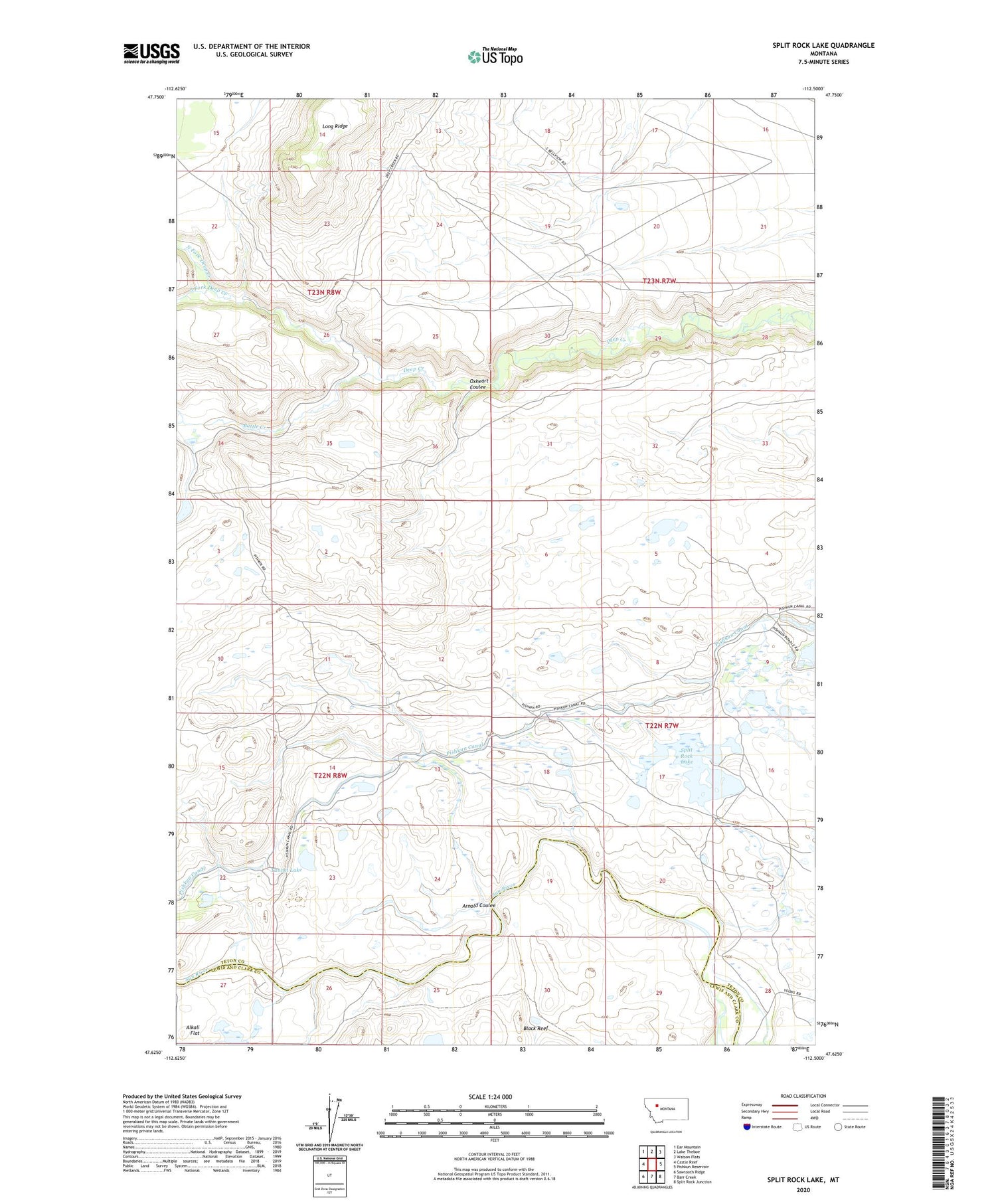 Split Rock Lake Montana US Topo Map Image