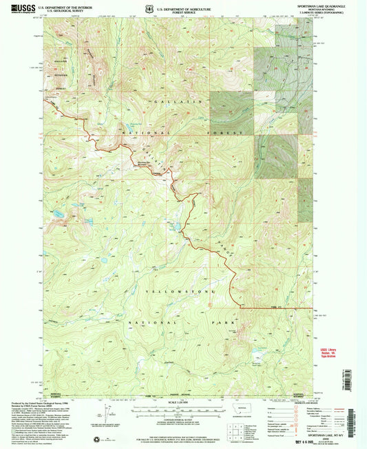 Classic USGS Sportsman Lake Montana 7.5'x7.5' Topo Map Image