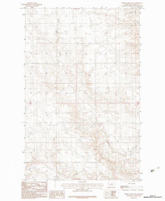 Classic USGS Spring Creek SW Montana 7.5'x7.5' Topo Map Image