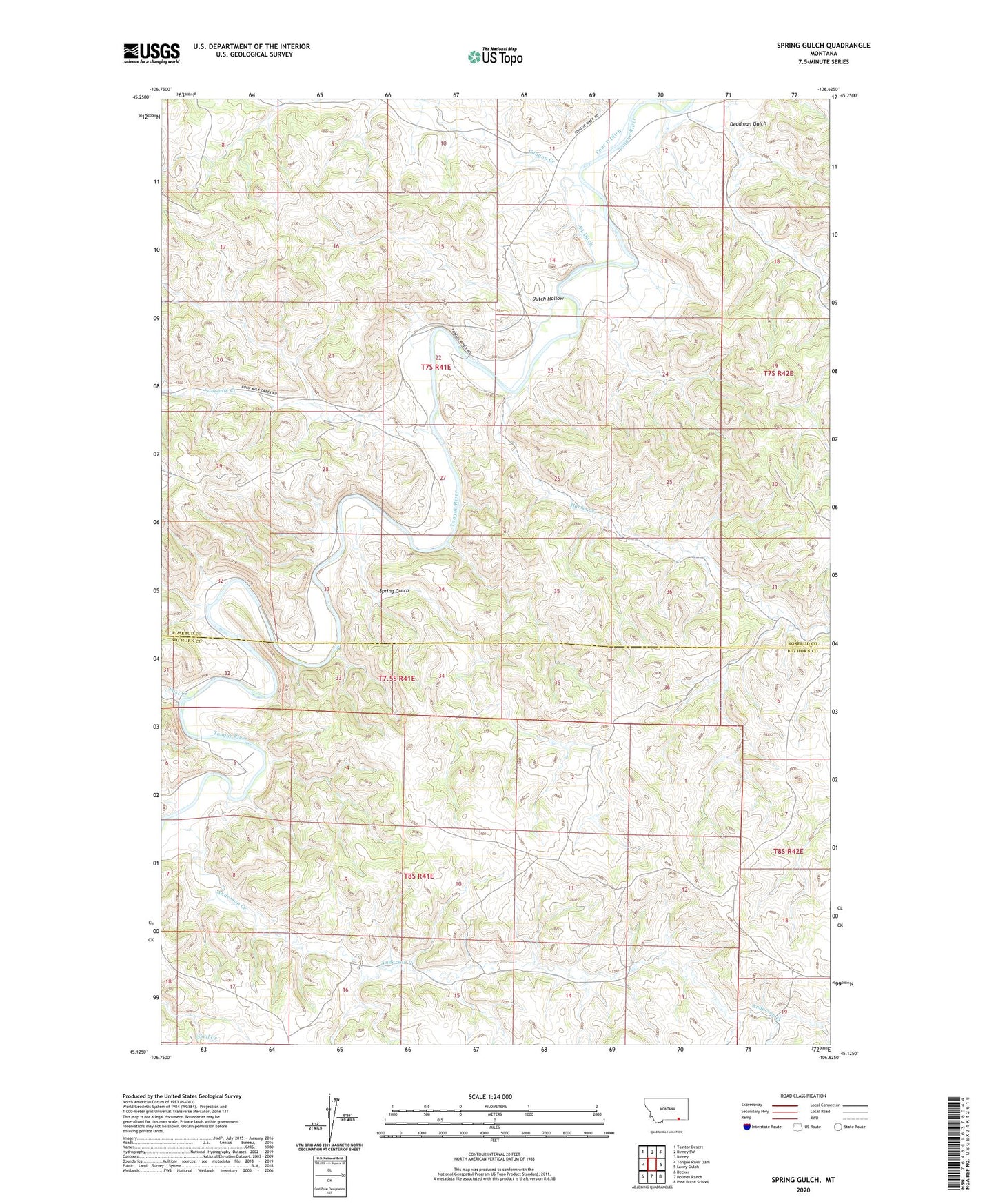 Spring Gulch Montana US Topo Map Image