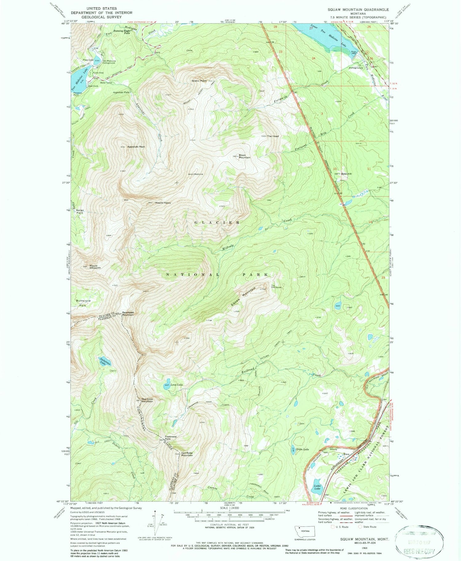Classic USGS Dancing Lady Mountain Montana 7.5'x7.5' Topo Map Image