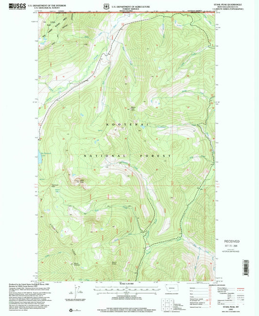 Classic USGS Stahl Peak Montana 7.5'x7.5' Topo Map Image