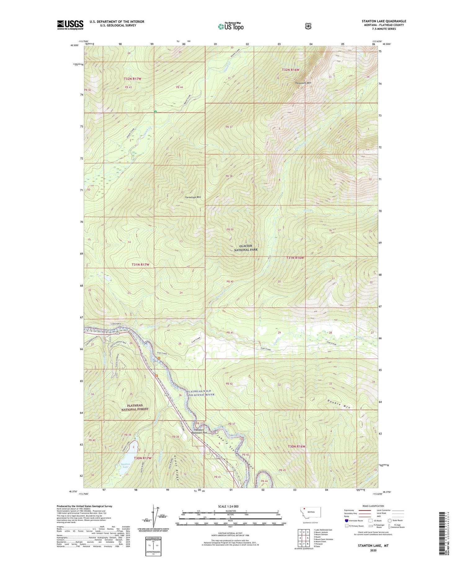 Stanton Lake Montana US Topo Map Image